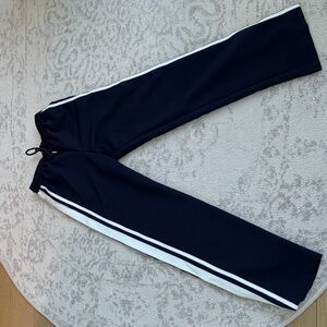 Zara Navy Track Pants with White Stripes